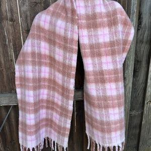 J.crew scarf, fuzzy cozy pink plaid